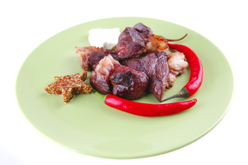 grilled meat chunks