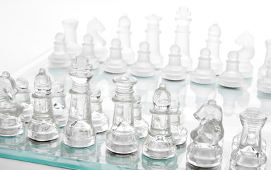 glass chess board game