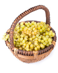 Appetizing grapes in a basket