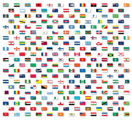 Flags of the world with non-raster drop shadows