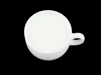 White cup of milk isolated