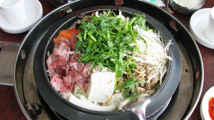 a korea cuisine with lot of vegetable