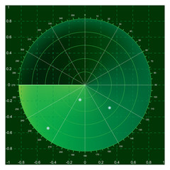 Green radar screen, vector illustration AI8 compatible - 21498292