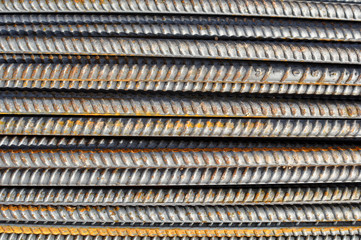 Steel Rebar Background with Construction Copyspace