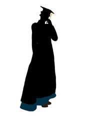 African American Graduate Illustration Silhouette