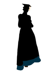 African American Graduate Illustration Silhouette