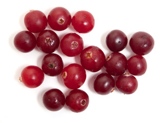 cranberries on white