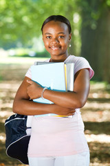 african american college student on campus