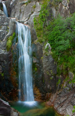 Naklejka na ściany i meble Arado waterfall in Geres National Park, north of Portugal