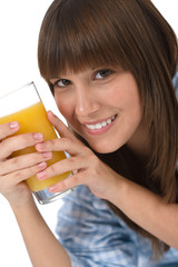 Female teenager with healthy orange juice