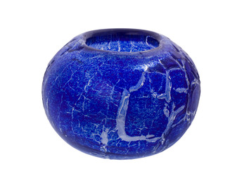 Decorative glass vase on white