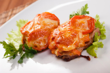 meat loafs with vegetable