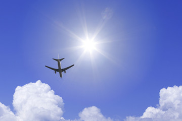 Airplane and Sun