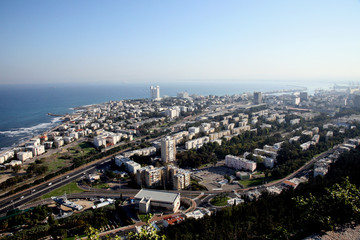Obraz premium Overview of the city of Haifa in Israel