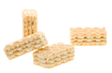 Close-up waffles isolated on white
