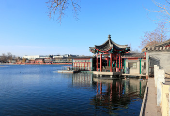 Obraz premium The Shi-sa-hai lake in central Beijing China
