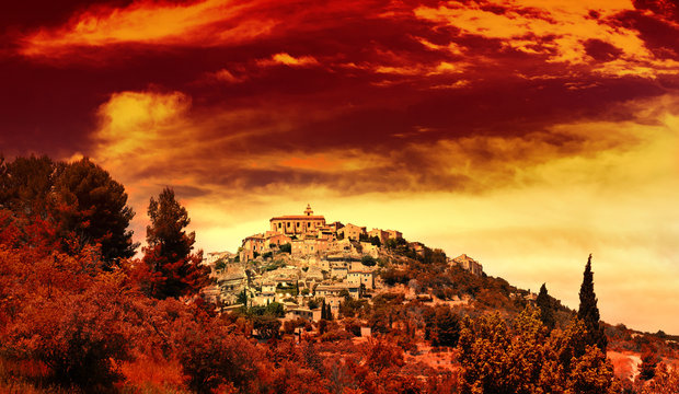 Stitched Panorama village provencal