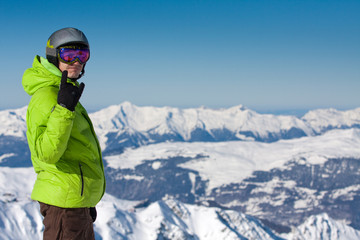 Fototapeta na wymiar Man on ski resort
