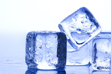 Ice cubes closeup