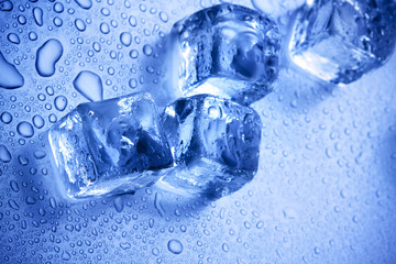 Ice Cubes on Blue