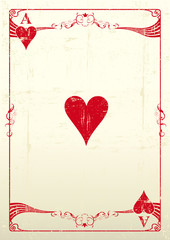 Ace Of Hearts grunge background