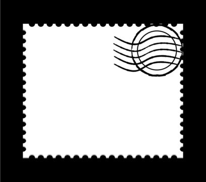 vector illustration of a  blank white post stamp