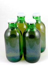4 beer stubbie bottles