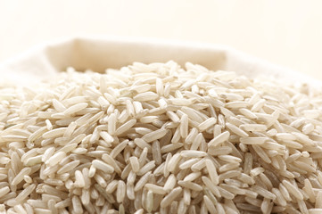Brown rice in bag