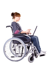 Fototapeta na wymiar girl on wheelchair
