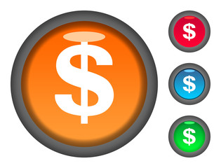 Dollar currency button icons