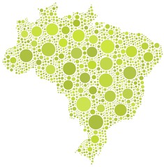 Map of Brasil in a mosaic of circles