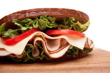 Turkey sandwich on rye bread