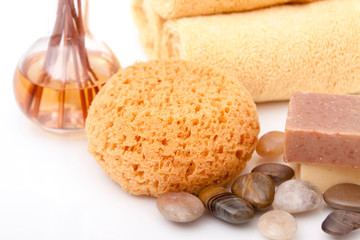 Spa objects on white background