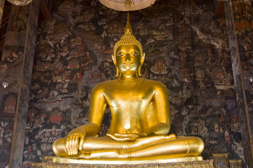 Buddha image in a temple in Bangkok, Thailand.