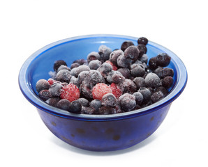 Frozen berries in bowl