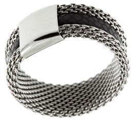 bague métal tressé, fond blanc