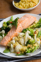 Salmon with vegetables