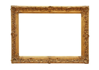 antiker goldener Rahmen, isoliert auf weißem Hintergrund 04