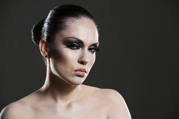 Beautiful woman portrait with professional make-up.