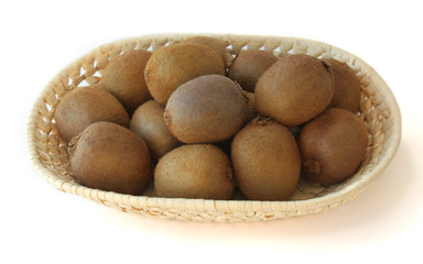 Kiwi on a wicker tray