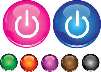 Vector collection icons with power off sign