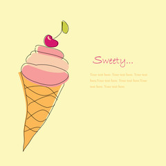 Ice-cream illustration, doodle