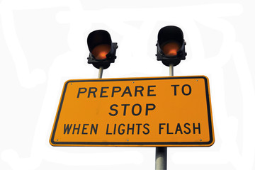 Flashing Warning Stop Sign