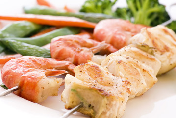 Meeresfrüchte Spieße