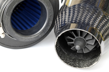 filtre tuning carbone, fond blanc