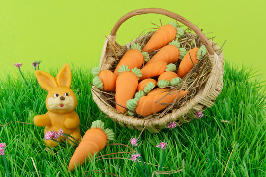 Hase mit Möhren