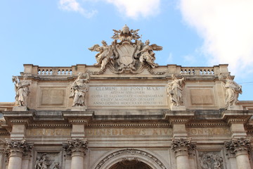 Facade of Trevi Fountain Palace