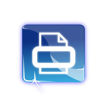 Picto imprimer - Icon printer blue