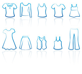 Set of simple icons lady's wear