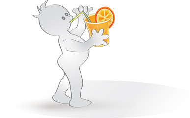 Grafix trinkt Orangensaft